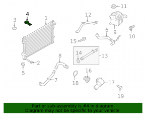 Upper right radiator bracket Ford Flex 09-19 plastic