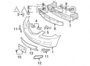Front bumper reinforcement Mazda3 03-08