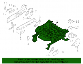 Right driver's seat runner for Ford C-max MK2 13-18 without frame