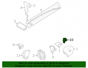 Left door airbag sensor for a Nissan Leaf 11-17