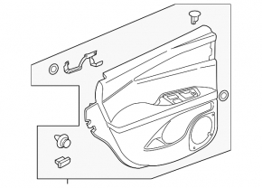 Door trim card rear right Lincoln Nautilus 19-23 brown with beige