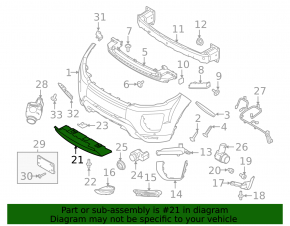 Front bumper center lip for Land Rover Range Rover Evoque 12-18 gray