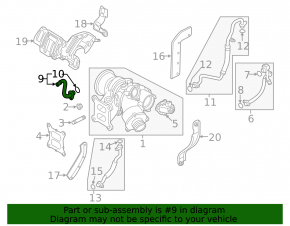 Audi A3 8V 15-20 1.8T, 2.0T Turbocharger Coolant Pipe (Outlet)