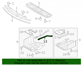 Engine protection bracket right Kia Optima 11-15
