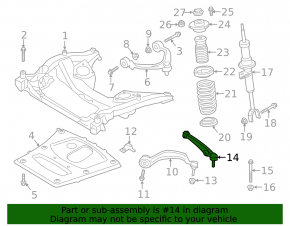 Lower control arm front left BMW 5 F10 11-16 RWD rear
