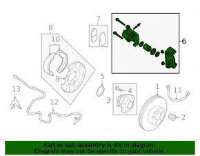 Rear right caliper assembly Nissan Maxima A36 16-18