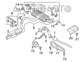 Rear right muffler bracket VW Atlas 18-25 3.6