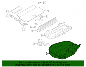Trunk floor covering BMW X7 G07 19 - under spare tire