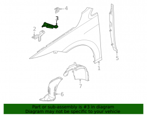 Front left fender bracket VW Golf GTI/R 22-26