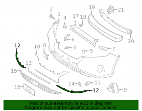 Front bumper molding left Nissan Murano z52 19-