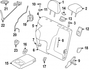 Subaru Forester 25-26 rear center headrest
