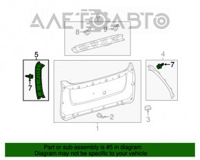 Left trunk door trim Toyota Sienna 11-20 beige
