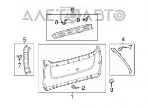 Left trunk door trim Toyota Sienna 11-20 beige