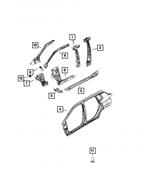 Front left subframe burr Jeep Compass 17-24