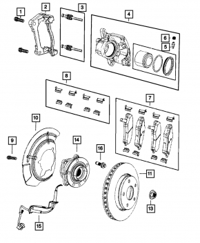 Front left caliper bracket for Jeep Renegade 19-23