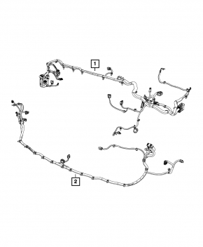 Jeep Cherokee KL 20-23 front bumper wiring for parking sensors, fog lights, radar, and blinds