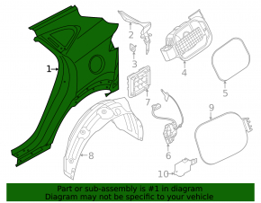 Rear right quarter wing for Hyundai Tucson 22-26 Korea, silver