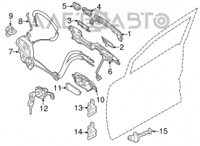 Nissan Murano z51 09-14 beige inner front left door handle
