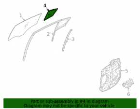 Door glass triangle rear left Kia Forte 4d 14-18