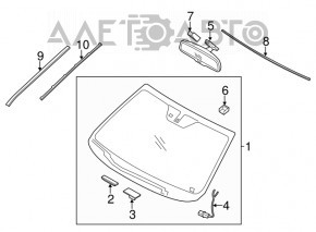 Interior mirror Kia Forte 19-24 empty