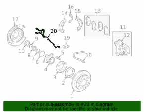 Lexus GX460 10-23 Rear Left ABS Sensor Wire