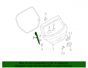 Right tailgate shock absorber for Nissan Versa 1.8 10-12