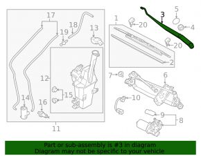 Right wiper arm for Kia Sportage 17-22