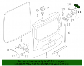 Tailgate release button with license plate light for Ford Focus mk3 11-15 pre-restyling