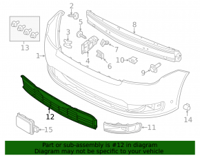 Ford Flex 13-19 Front Bumper Lower Grille Without Auto Parking