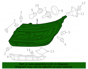 Front right headlight complete Ford Explorer 16-19 rest, halogen + LED, light, web