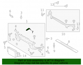 Front bumper mount upper left Ford Fusion mk5 17-20 on radiator support