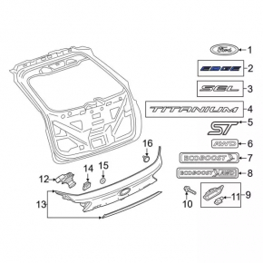 Emblem inscription EDGE tailgate Ford Edge 19-24