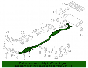 Exhaust line middle part Mitsubishi Outlander Sport ASX 10-15 FWD 2.0 sawed off catalyst