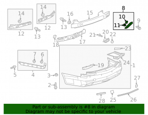 Rear bumper mount left lower Cadillac CTS 14-16 break
