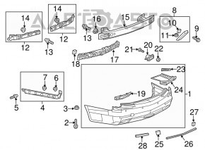 Rear bumper mount left lower Cadillac CTS 14-16 break