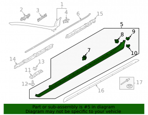 Left threshold Volvo V90 17-22 usa structure