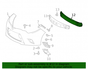 Front bumper reinforcement for Toyota Corolla 14-16
