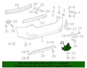 Muffler tip left Lexus ES350 19-