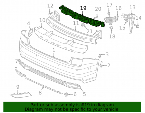 Rear bumper mount central VW Passat 20-22