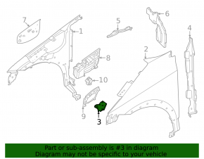 Front right fender bracket for Nissan Ariya 23-25