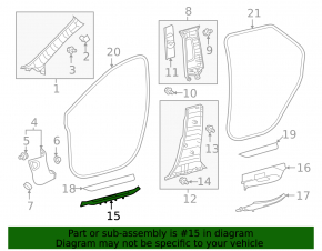 Lexus RX350L RX450hL 18-22 black and chrome front inner door sill plate