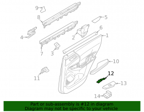 Mitsubishi Outlander 22-26 black inner front left door handle cover