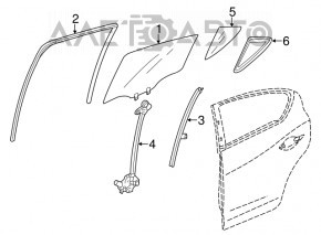 Door glass triangle rear right Acura ILX 13-