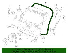 Rubber seal for tailgate Honda HR-V 16-22