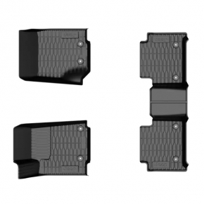 Set of floor mats for Jeep Grand Cherokee WL 21-26 black rubber, HUSKYLINERS, scratches