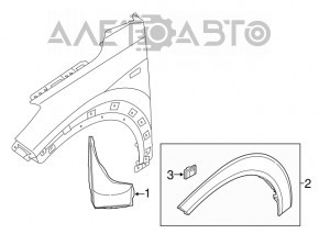 Front right fender arch trim for Hyundai Tucson 16-21, structure, scratches