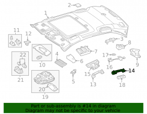 Ceiling handle rear right Mercedes GLC 16-22 black