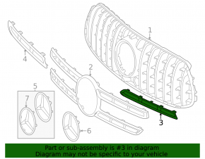 Upper left grille molding for Mercedes W167 GLE 24-26 chrome