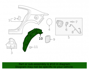 Rear right mudguard Mazda 3 19- Mexico built