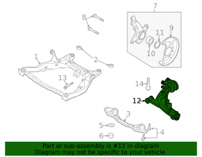Lower front left control arm Mazda CX-7 06-12